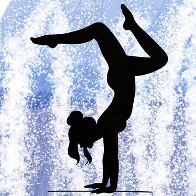 a woman doing a handstand