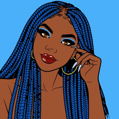 beautiful woman with box braids