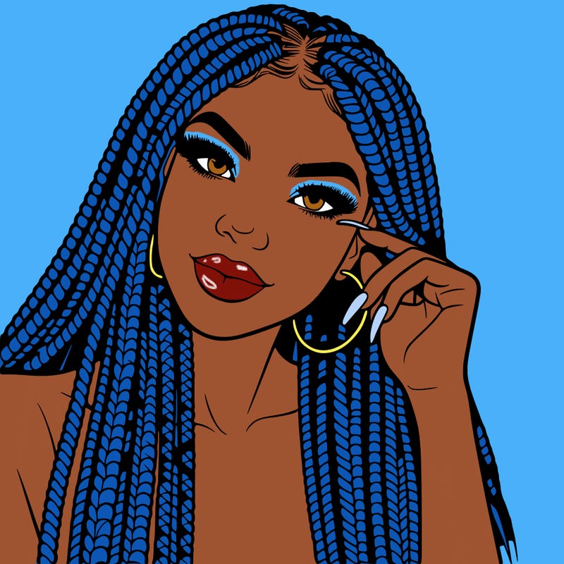 beautiful woman with box braids