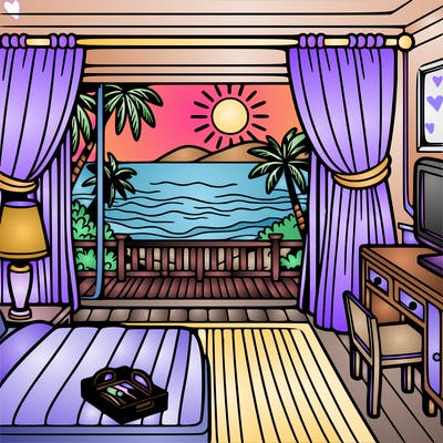 hotel room view of the beach