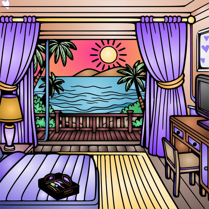 hotel room view of the beach