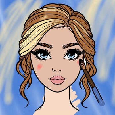 realistic person with makeup