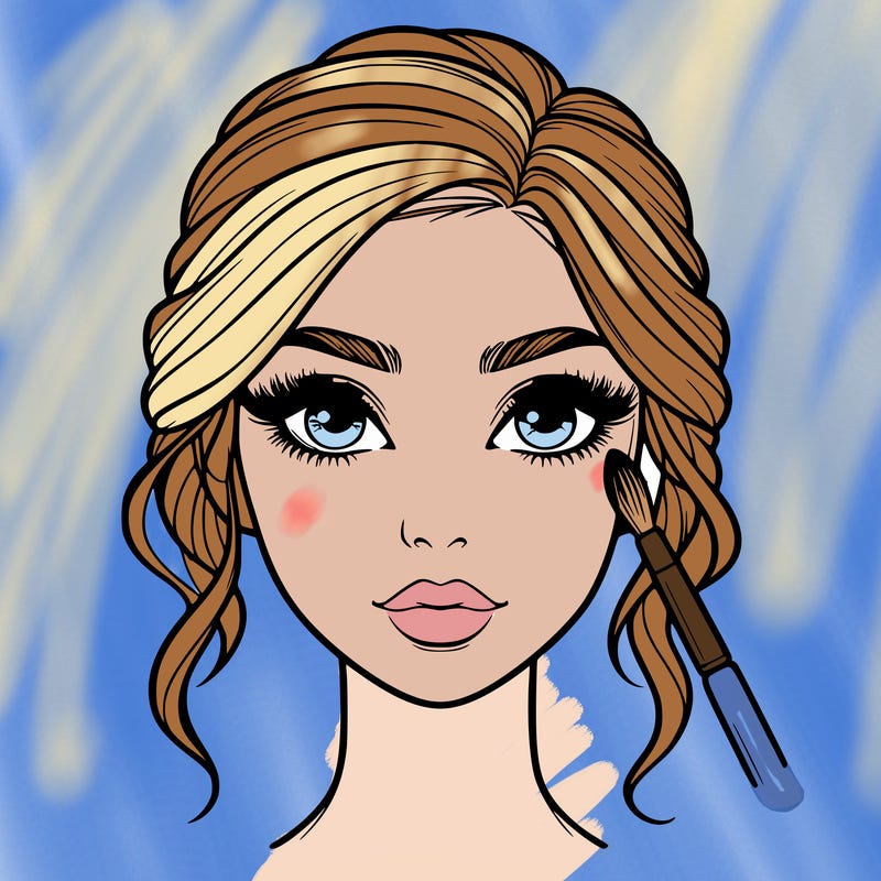 realistic person with makeup