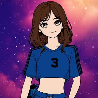 realistic girl wearing soccer jersey