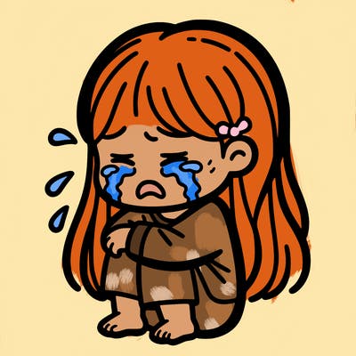 a girl crying