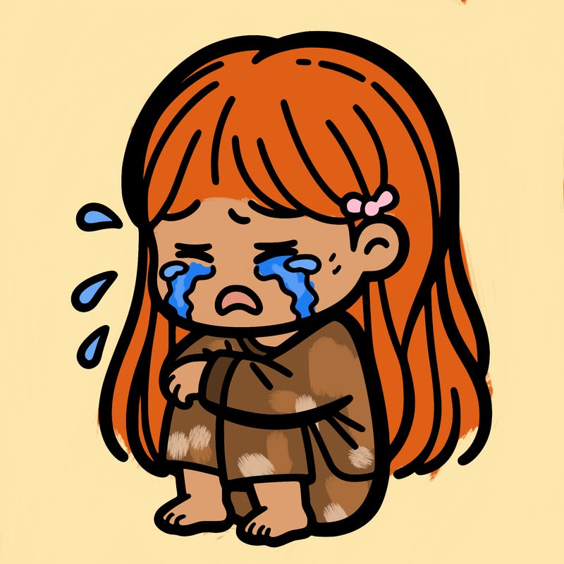 a girl crying