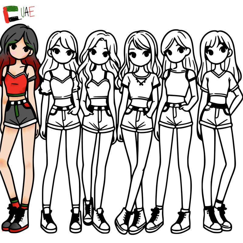 a group of girls wearing crop tops and shorts