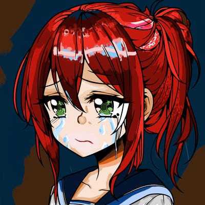 sad anime girl