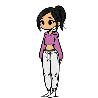 skinny girl in sweatpants
