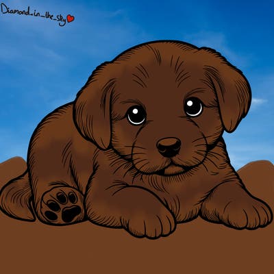 a cute realistic puppy