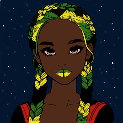 realistic girl with braids