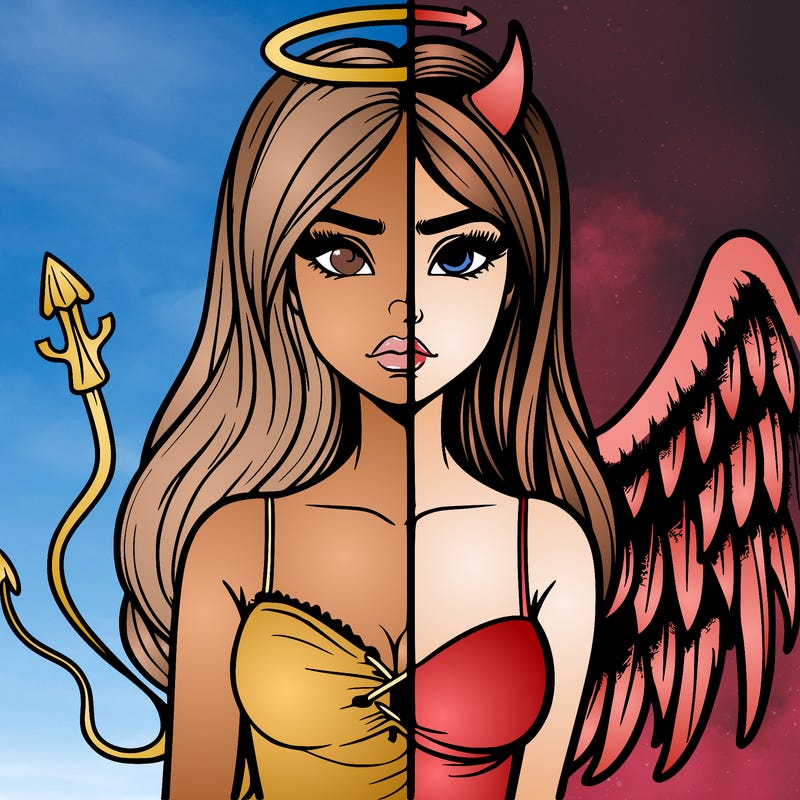devil vs angel realistic girl