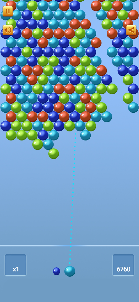 Shoot Bubble Pop Game Classic - Classic bubble shooter gameplay featuring colored balls and trajectory line