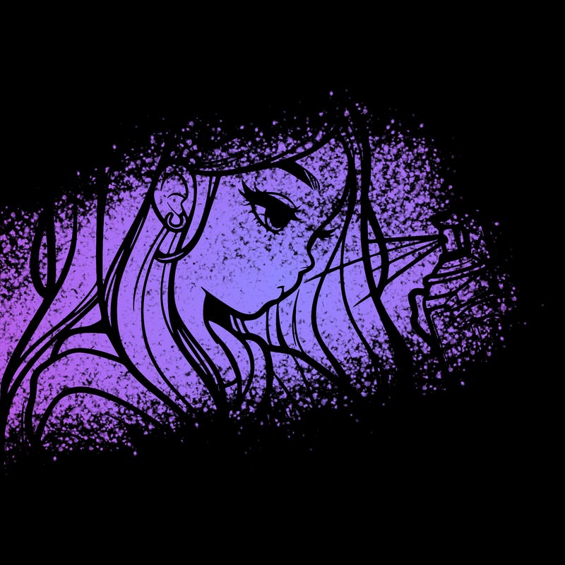 a realistic girl spray painting