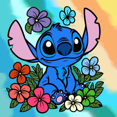 stitch with flowers