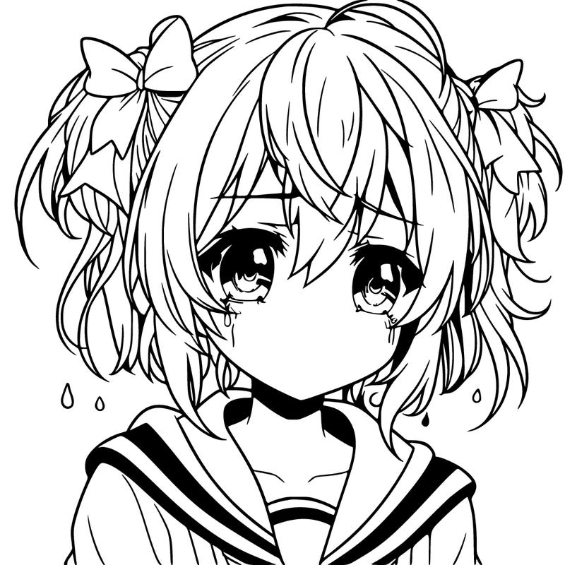 sad anime girl