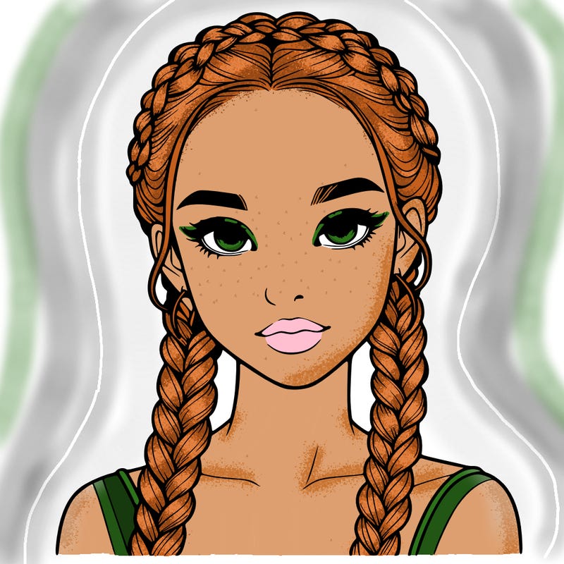realistic girl with braids