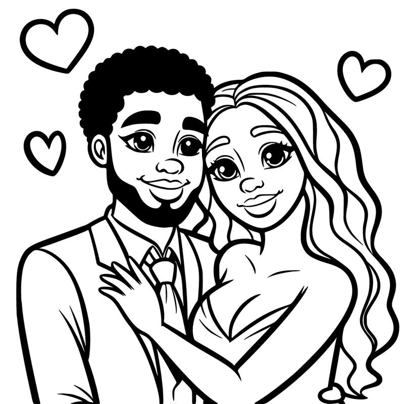 black man and white women in love realistic