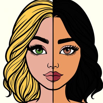 realistic girl split half