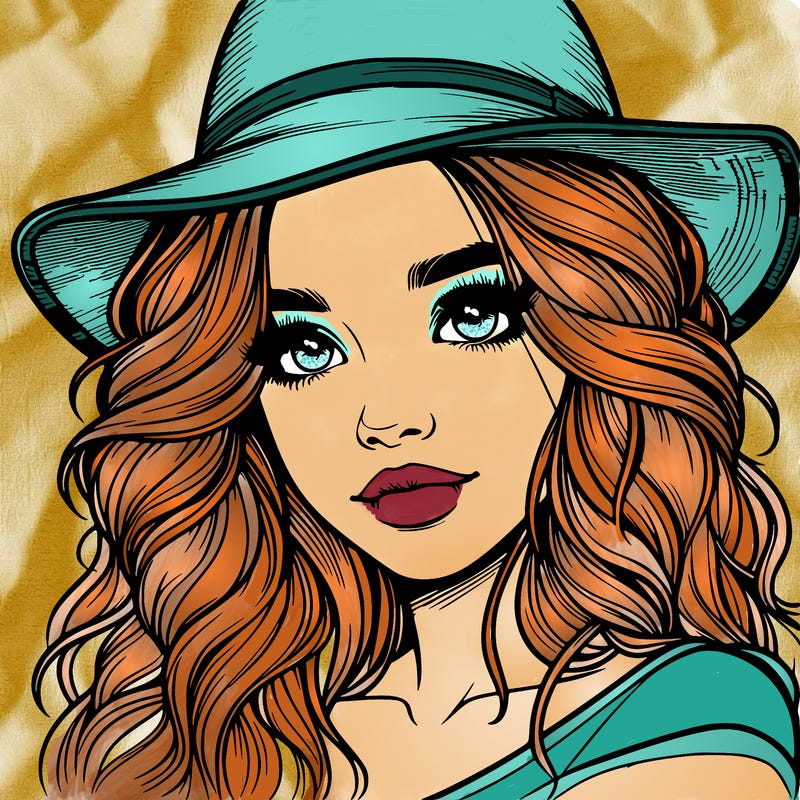 realistic girl with hat