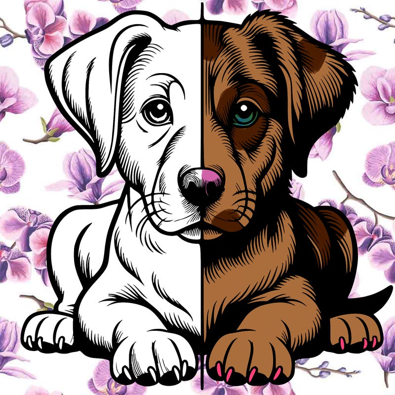 realistic dog split picture