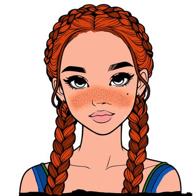 realistic girl with braids