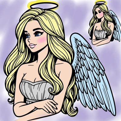 a realistic female angel