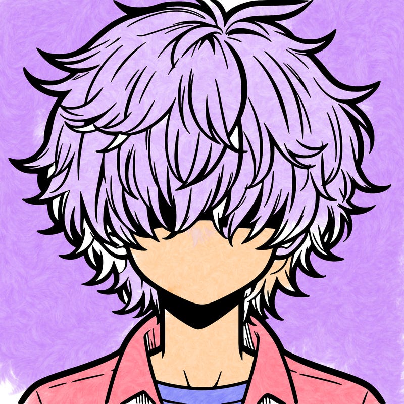 manga boy fluffy hair covering his eyes
