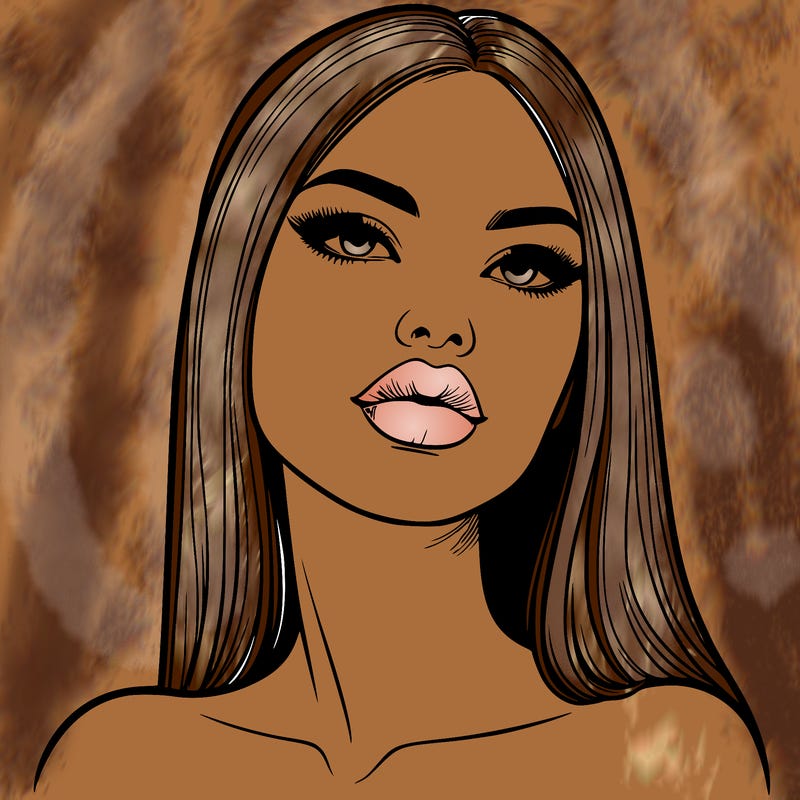 realistic woman with full lips