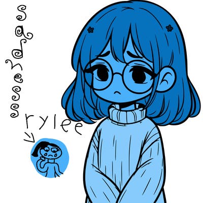 sad girl with glasses in a sweater