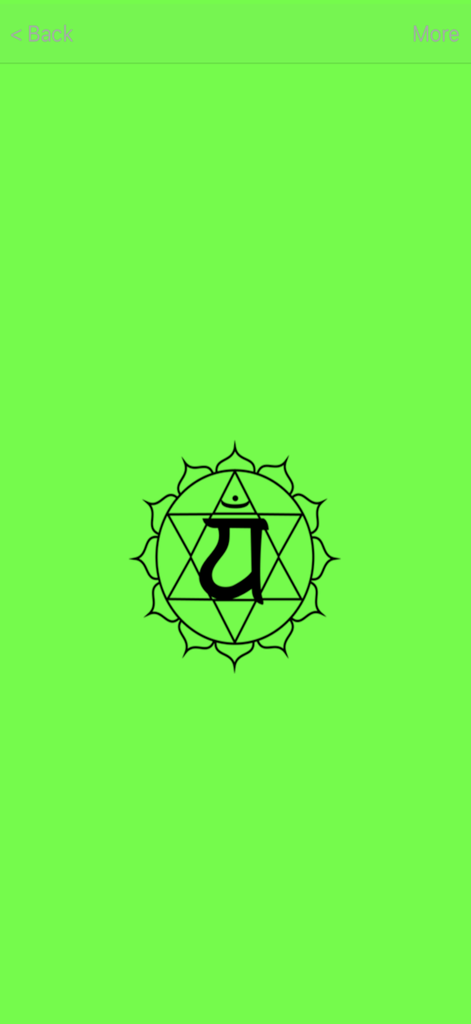 Heart chakra symbol on a green background for color therapy and meditation