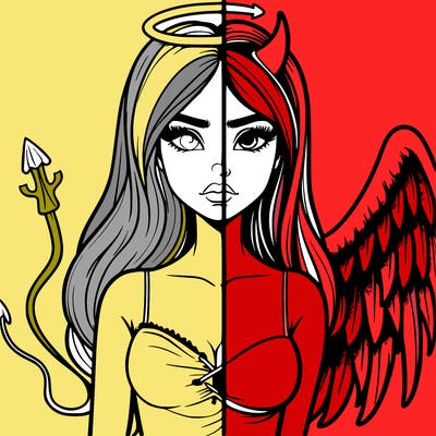 devil vs angel realistic girl