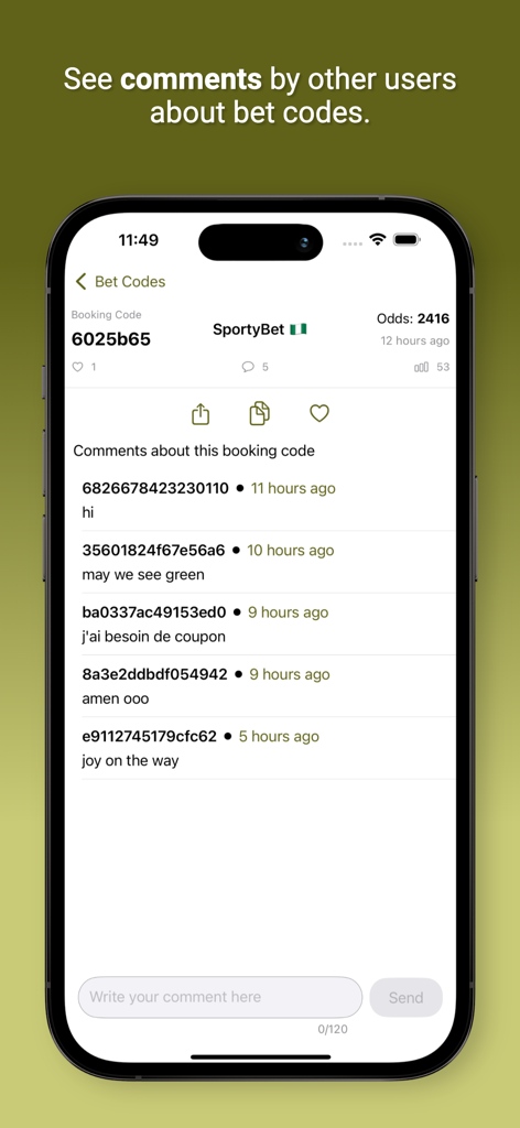 Sure Bet Codes - User discussion and comments on a sports betting booking code within the Sure Bet Codes app.