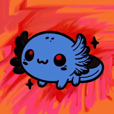 cute easy baby axolotl