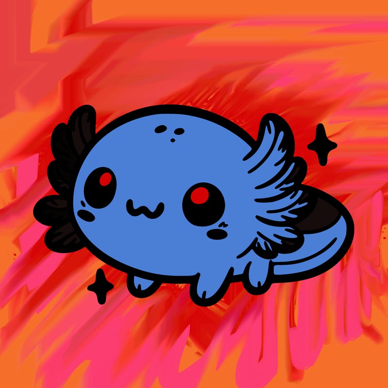 cute easy baby axolotl