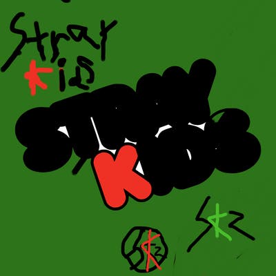 bubble letters saying stray kids