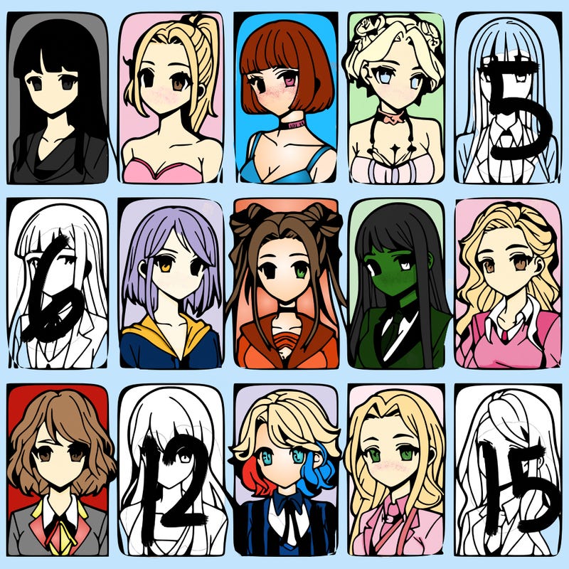 girls that look diffrent anime