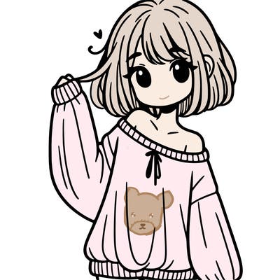 girl in baggy sweater hanging off her shoulder