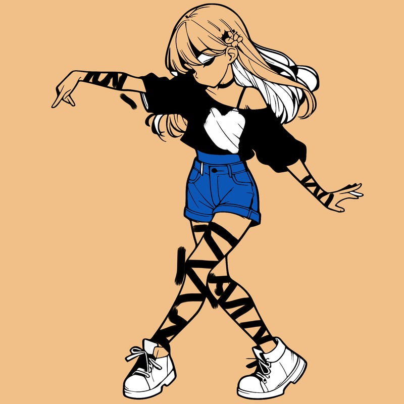 realistic girl danceing