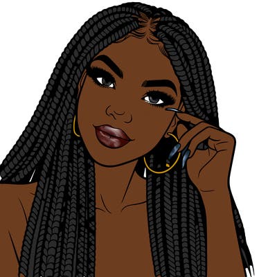 beautiful woman with box braids