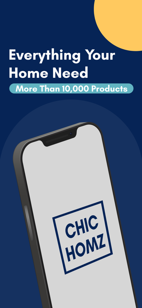 CHIC HOMZ - CHIC HOMZ furniture app home screen featuring trendy home decor products.