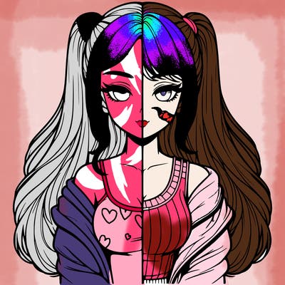 realistic girl split