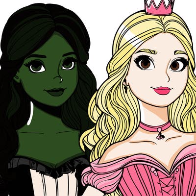 elfaba and glinda realistic girls
