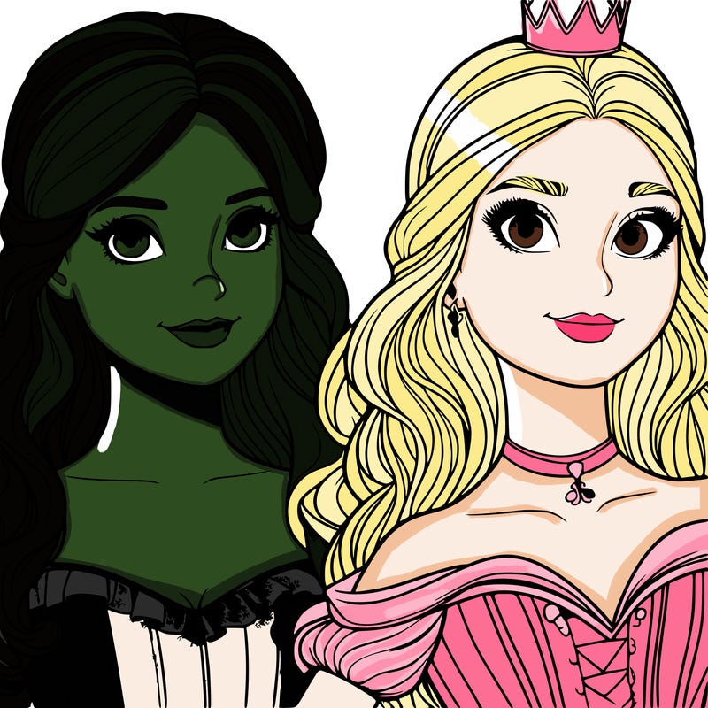 elfaba and glinda realistic girls