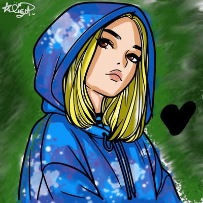 a realistic girl in a hoodie