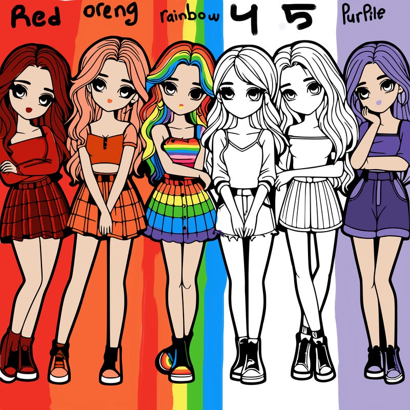 a group of girls realistic