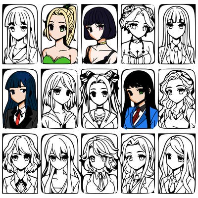 girls that look diffrent anime