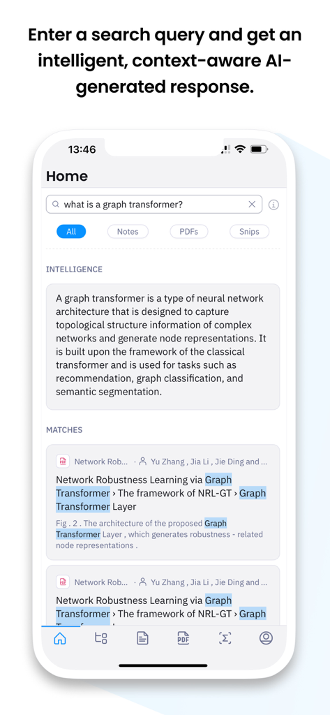 Mathpix Snip app interface showing an AI-generated response to a STEM search query