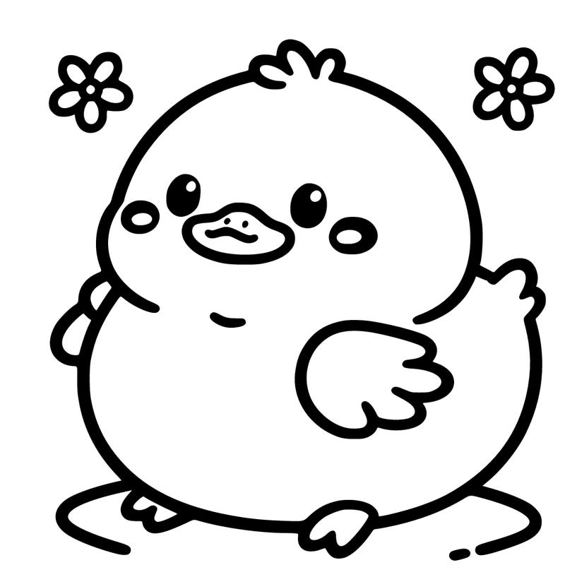 a cute, simple, fat duck