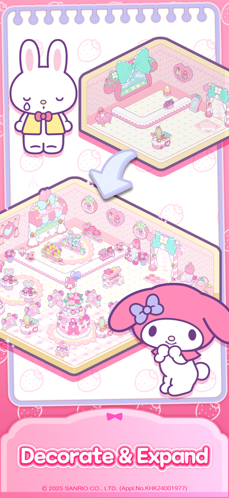 Sanrio shop decoration and expansion feature in Hello Kitty My Dream Store showing My Melody.